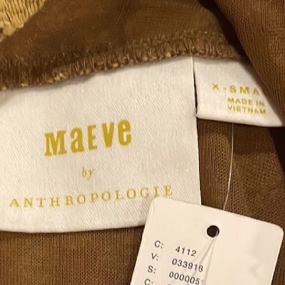 Anthropologie, Maeve Lace Patterned Top - Yellow and Brown XS - Picture 3 of 7